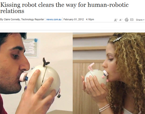 新加坡开发出接吻机器人 能模拟与伴侣接吻的感觉(图)