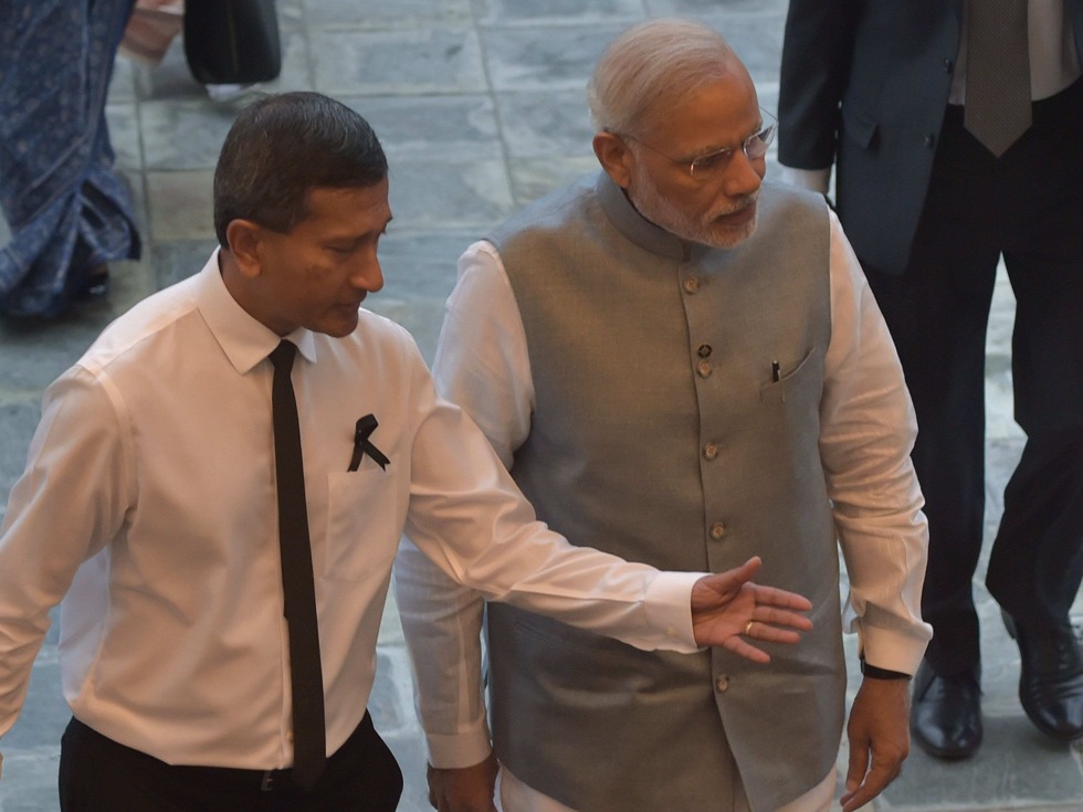 印度总理莫迪（Narendra Modi）赴新加坡国立大学出席李光耀葬礼。
