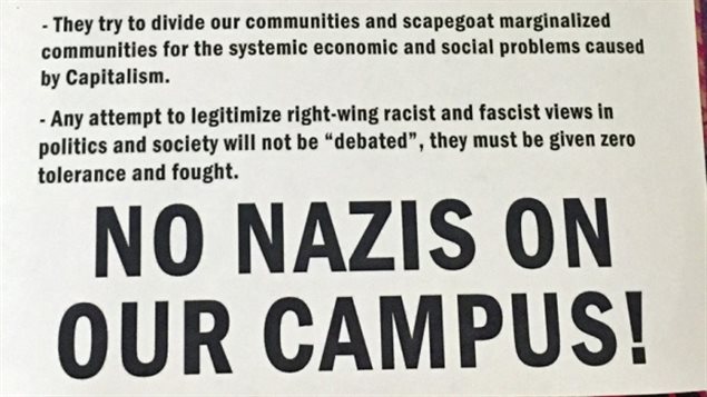 迈克马斯克大学的反纳粹传单。